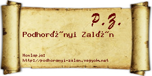 Podhorányi Zalán névjegykártya